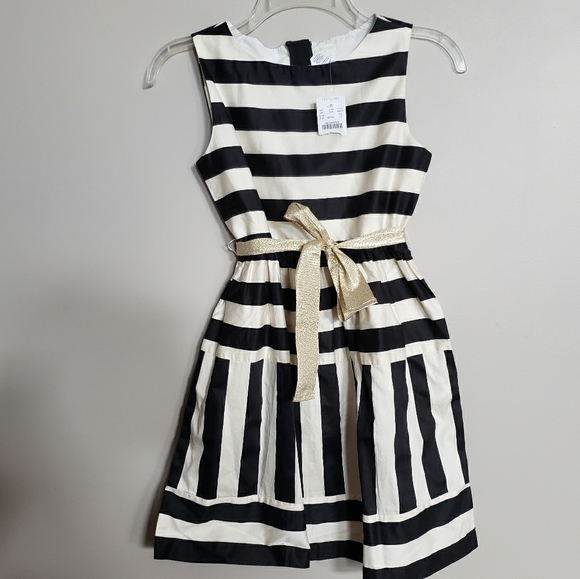 Crewcuts Other - NWT Crewcuts girls cream/black striped party dress
